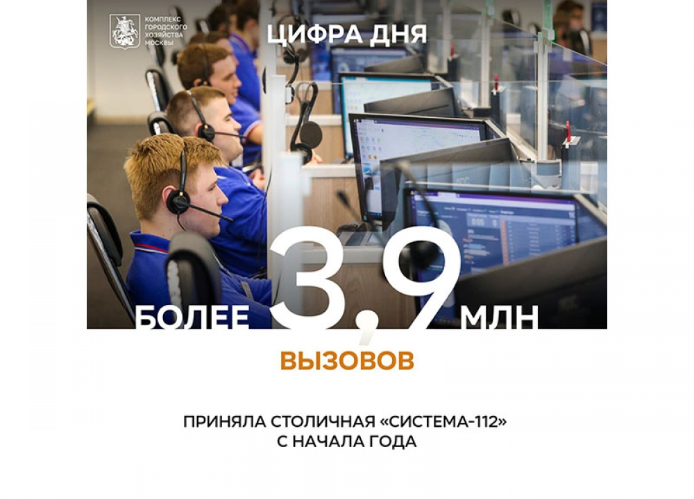Более 3,9 млн вызовов приняла столичная «Система-112» с начала года